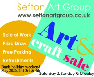 art exhibition of members work, lydiate parish hall, Sefton, Merseyside, exhibition of paintings, art work, May 2026