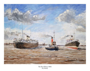 A nostalgic image of ships leaving and entering the river Mersey, 1960's. Print only £54